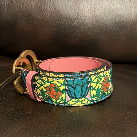 Gucci Unisex GG Marmont pineapple collection leather logo monogram belt NEW - Picture 4 of 8